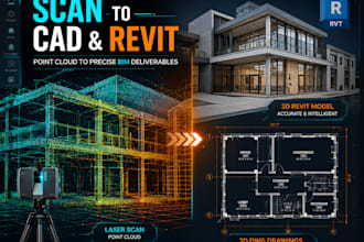 convert matterport 3d scan or point cloud to as built cad floor plan and revit