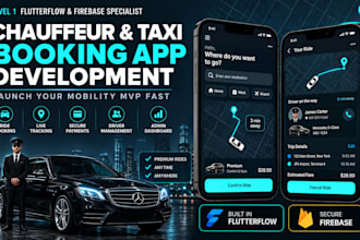 build custom chauffeur booking app, taxi app, or ride hailing app in flutterflow