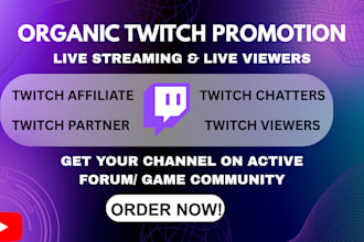 promote your kick or twitch channel for active live viewers to hit affiliate