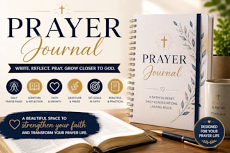 create a premium prayer journal daily devotional, KDP journal design