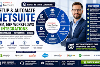 setup and automate netsuite CRM, erp workflows and integrations
