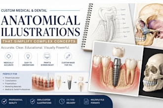 create medical and dental anatomical illustration or diagram