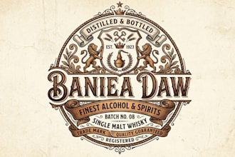 create vintage alcohol and spirits logo for your brand
