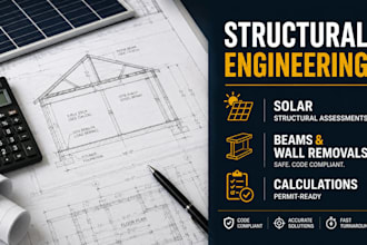provide structural engineering packet stamp, solar roof letter, beam calculation