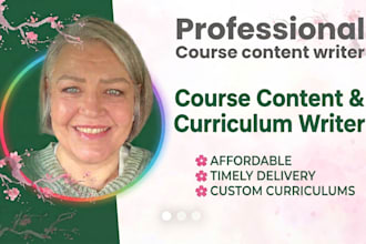 write course content, online course curriculum and full course design