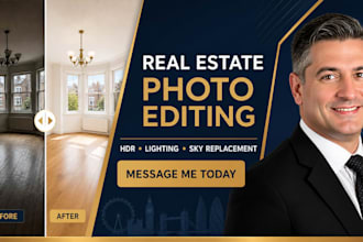 edit real estate photos with hdr, lighting and sky replacement