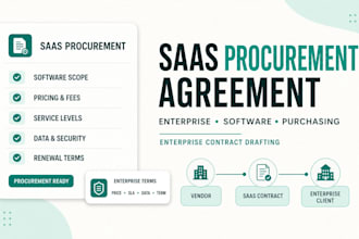 prepare professional saas procurement agreement for enterprise clients