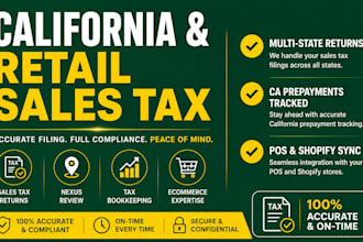 prepare california and multi state sales tax return filings for retailers
