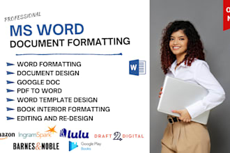 do microsoft word document formatting, ms word manuscript formatting and design