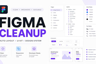 clean up your figma files, fix auto layout, responsive UI kit and design systems
