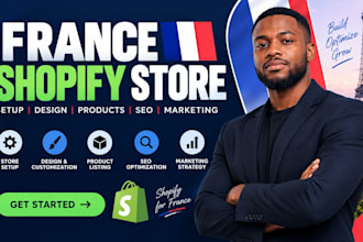 setup france shopify store design shopify products listing SEO and marketing