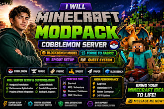 minecraft modpack cobblemon server blockbench model forge to fabric spigot quest