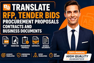 translate rfp tender bids procurement proposals contracts business documents
