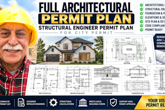 full architectural permit plan structural engineer permit plan for city permit