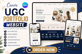 design canva ugc porfolio, canva landing page, canva website