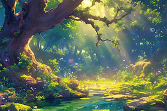 draw anime backgroung, vtuber assets, visual novel and game environment art