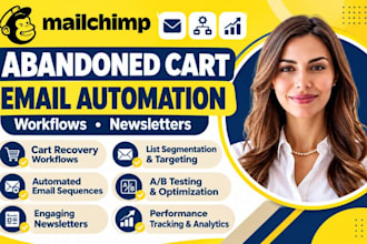 setup mailchimp abandoned cart email automation  workflow newsletters