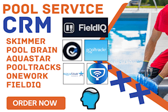 setup pool service crm skimmer pool brain aquastar pooltracks onework feildiq