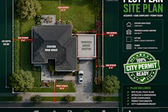draw site plan and plot plan for city permit approval