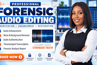 do all forensic audio cleanup, detect background voice, and enhance any audio
