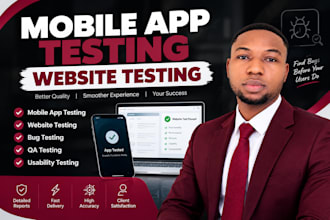 do mobile app testing, website testing, QA testing and bug testing