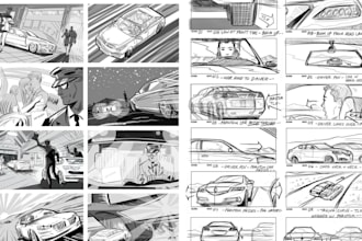 cinematic storyboard storyboard artist for film, game, commercial, animation