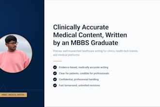 write authoritative, medically accurate health articles and blog posts