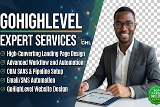 design gohighlevel landing page ghl sales funnel website crm saas