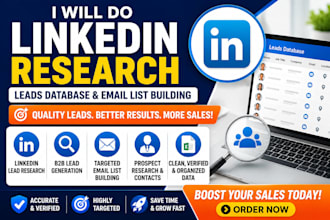 do linkedin research leads database email list building b2b prospecting contact