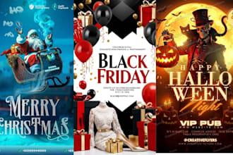 design black friday, cyber monday, halloween, christmas, new year sales banner