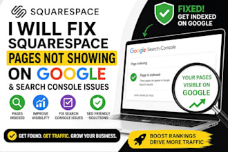 fix squarespace pages not showing on google and search console issues
