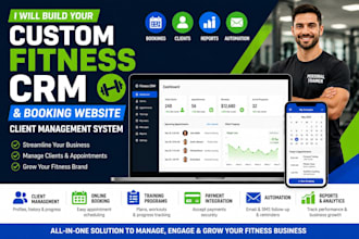 do custom fitness CRM personal trainer booking website client management system