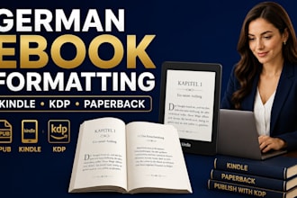 german ebook formatting, book formatting, kindle layout, amazon KDP paperback