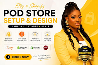 setup etsy shopify pod print on demand store with printify printful gelato