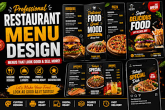 design a professional restaurant menu and food flyer