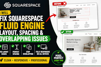 fix squarespace fluid engine layout, spacing and overlapping issues