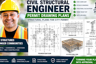 civil structural engineer permit drawing plan structural plan for city permit