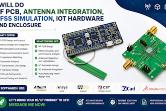 do rf pcb, antenna integration, hfss simulation, iot hardware and enclosure