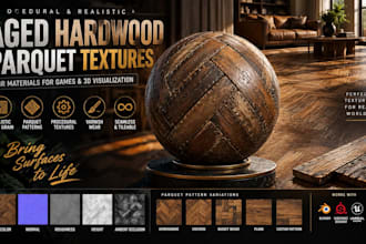 create aged hardwood parquet procedural wood grain pbr textures