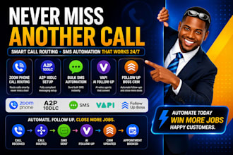 setup zoom phone call routing a2p 10dlc bulk SMS vapi follow up boss