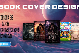 design eye catchy fantasy journal childen, romantasy book cover for amazon kdp