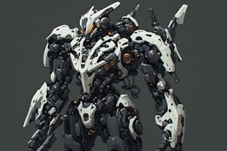 design sci fi mecha and robot concept art