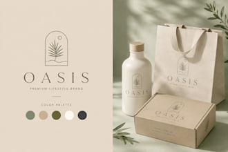 design a cohesive brand identity and realistic mockup branding kit