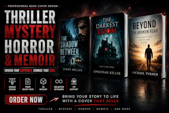 thriller book cover design mystery horror and memoir KDP cover design on amazon