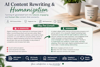 professionally rewrite and humanize ai generated content