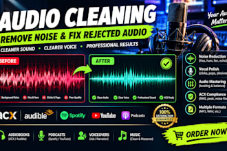 fix rejected voiceover audio and remove background noise