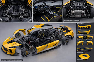 design custom body kit, widebody, and 3d car model for 3d printing