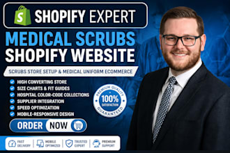 medical scrubs shopify store scrub shopify website setup healthcare uniform shop