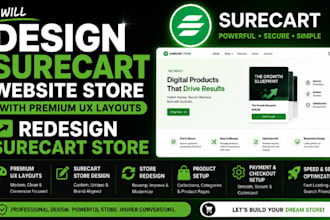 design surecart website store with premium UX layouts redesign surecart store
