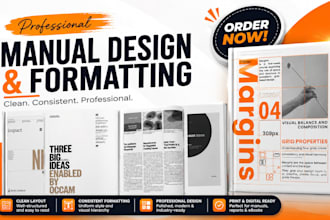 design, edit and format a polished training manual or instruction manual